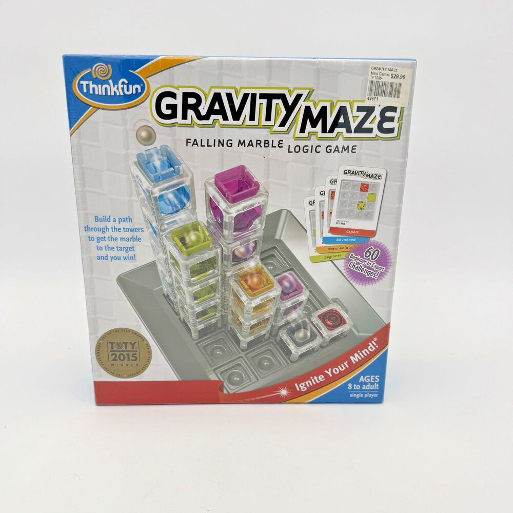 Thinkfun Gravity Maze Falling Marble Logic Game 60 Challenges